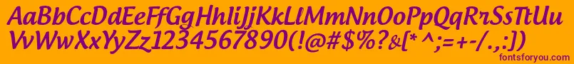 AndrogyneTb Font – Purple Fonts on Orange Background