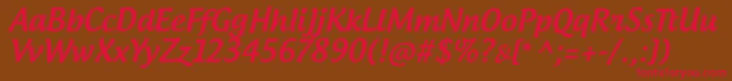 AndrogyneTb-Schriftart – Rote Schriften auf braunem Hintergrund