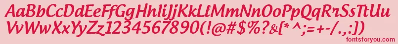 AndrogyneTb Font – Red Fonts on Pink Background