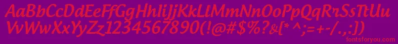 AndrogyneTb Font – Red Fonts on Purple Background