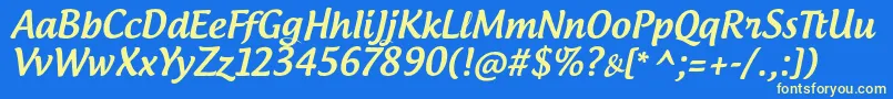 AndrogyneTb Font – Yellow Fonts on Blue Background