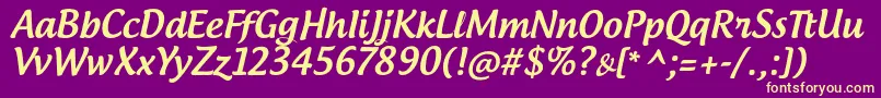 AndrogyneTb Font – Yellow Fonts on Purple Background