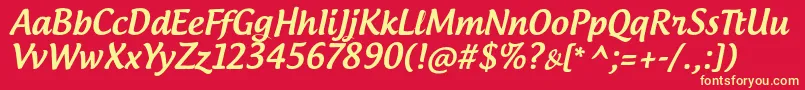 AndrogyneTb Font – Yellow Fonts on Red Background