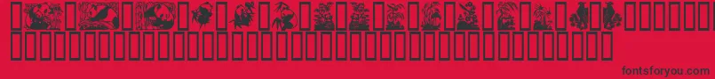 Panda ffy Font – Black Fonts on Red Background