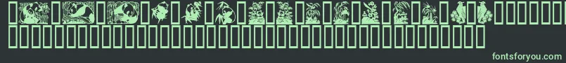 Panda ffy-fontti – vihreät fontit mustalla taustalla
