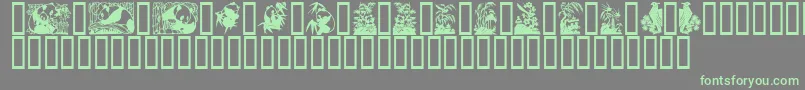 Panda ffy Font – Green Fonts on Gray Background