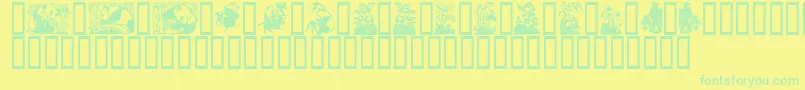 Fonte Panda ffy – fontes verdes em um fundo amarelo