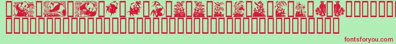 Panda ffy Font – Red Fonts on Green Background