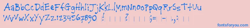 Napkinthemodern Font – Blue Fonts on Pink Background