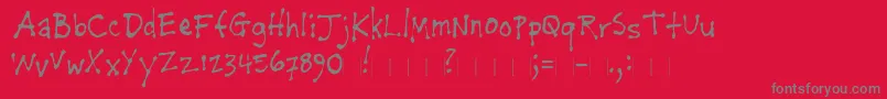 Napkinthemodern-Schriftart – Graue Schriften auf rotem Hintergrund