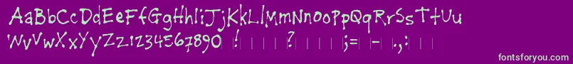 Napkinthemodern-Schriftart – Grüne Schriften auf violettem Hintergrund
