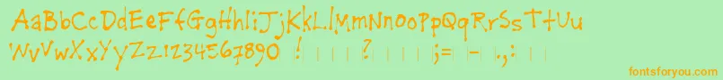 Napkinthemodern Font – Orange Fonts on Green Background