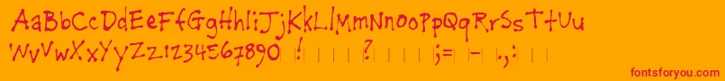 Napkinthemodern Font – Red Fonts on Orange Background
