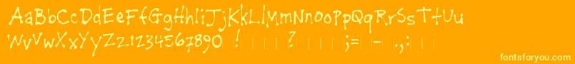 Czcionka Napkinthemodern – żółte czcionki na pomarańczowym tle