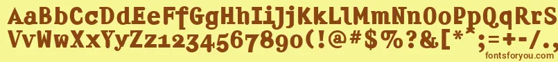 Шрифт Amplifierb – коричневые шрифты на жёлтом фоне