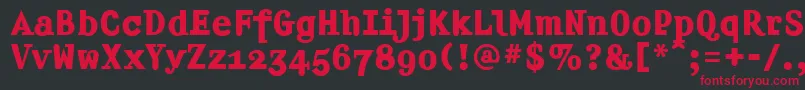Amplifierb Font – Red Fonts on Black Background