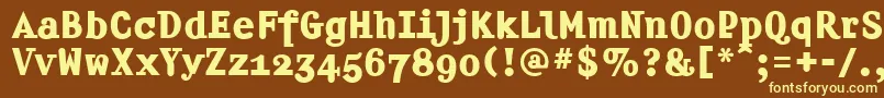 Шрифт Amplifierb – жёлтые шрифты на коричневом фоне