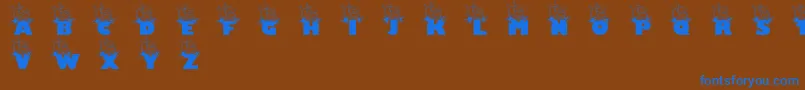 Jollysanta Font – Blue Fonts on Brown Background