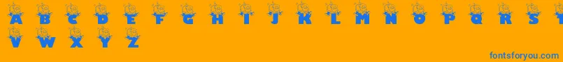 Jollysanta-Schriftart – Blaue Schriften auf orangefarbenem Hintergrund