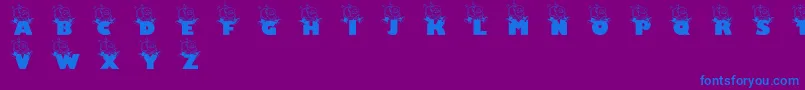 Jollysanta Font – Blue Fonts on Purple Background