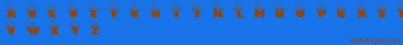 Jollysanta Font – Brown Fonts on Blue Background