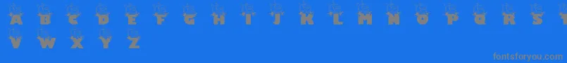 Jollysanta Font – Gray Fonts on Blue Background