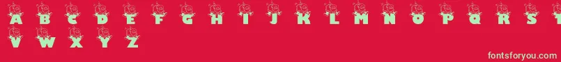 fuente Jollysanta – Fuentes Verdes Sobre Fondo Rojo