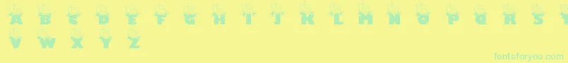 Czcionka Jollysanta – zielone czcionki na żółtym tle