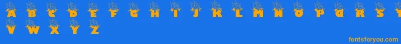 Jollysanta Font – Orange Fonts on Blue Background