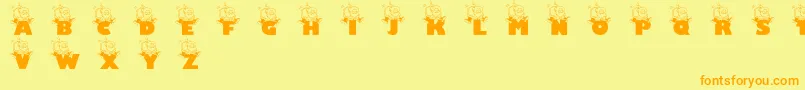 Jollysanta Font – Orange Fonts on Yellow Background