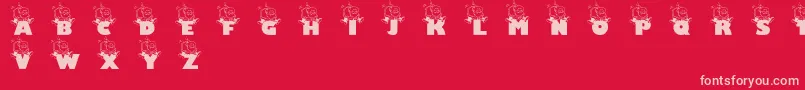 Jollysanta Font – Pink Fonts on Red Background