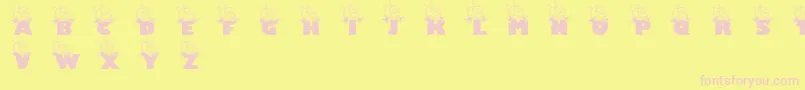 Jollysanta Font – Pink Fonts on Yellow Background