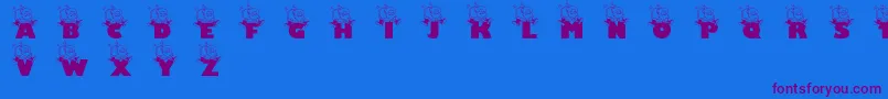 Jollysanta Font – Purple Fonts on Blue Background