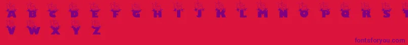 Jollysanta Font – Purple Fonts on Red Background