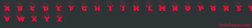 Czcionka Jollysanta – czerwone czcionki na czarnym tle