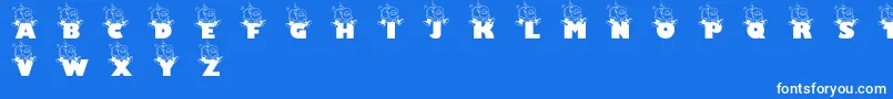 Jollysanta Font – White Fonts on Blue Background