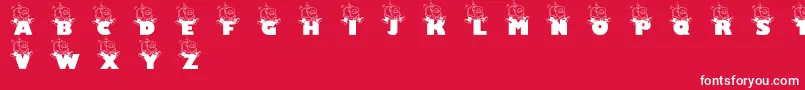 フォントJollysanta – 赤い背景に白い文字