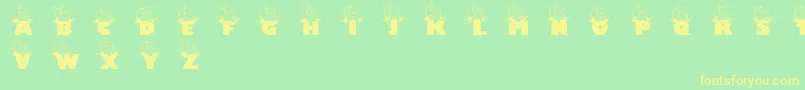 Jollysanta Font – Yellow Fonts on Green Background