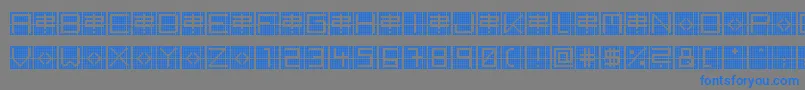 BackToHeavyCoatFatGroundGrid Font – Blue Fonts on Gray Background