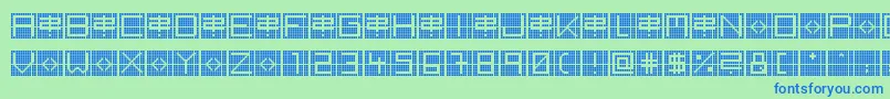 BackToHeavyCoatFatGroundGrid Font – Blue Fonts on Green Background