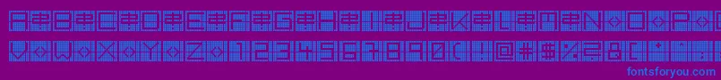 BackToHeavyCoatFatGroundGrid Font – Blue Fonts on Purple Background