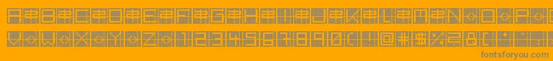 BackToHeavyCoatFatGroundGrid-Schriftart – Graue Schriften auf orangefarbenem Hintergrund