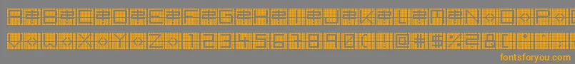 フォントBackToHeavyCoatFatGroundGrid – オレンジの文字は灰色の背景にあります。