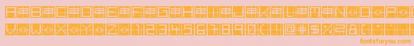 BackToHeavyCoatFatGroundGrid-Schriftart – Orangefarbene Schriften auf rosa Hintergrund