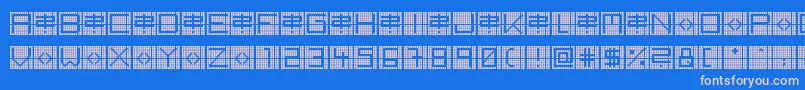 BackToHeavyCoatFatGroundGrid Font – Pink Fonts on Blue Background