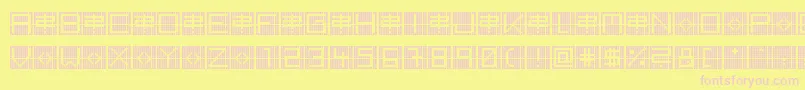 BackToHeavyCoatFatGroundGrid Font – Pink Fonts on Yellow Background