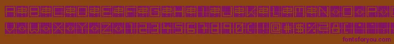 BackToHeavyCoatFatGroundGrid-Schriftart – Violette Schriften auf braunem Hintergrund