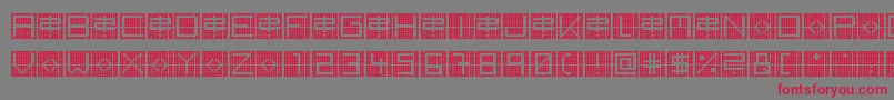 BackToHeavyCoatFatGroundGrid Font – Red Fonts on Gray Background