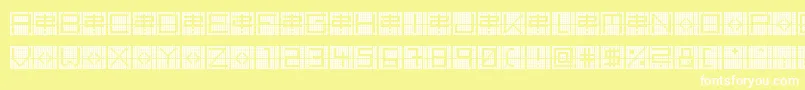 BackToHeavyCoatFatGroundGrid Font – White Fonts on Yellow Background