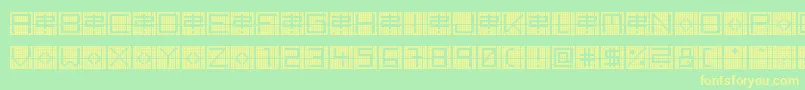 BackToHeavyCoatFatGroundGrid Font – Yellow Fonts on Green Background